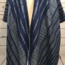 Woolrich  Shawl Cape Fringed Sweater Blue blanket Photo 3