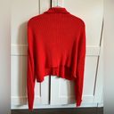 Urban Outfitters  cropped orange collared chunky cardigan size small Photo 1