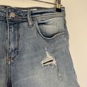 Pilcro Anthropologie Hyphen Distressed Denim Roll Up Bermuda Shorts Light Wash Photo 3