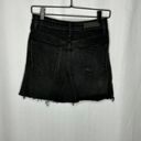 GRLFRND ‎ Black Eva Denim Ripped Mini Skirt Photo 2