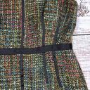 Oleg Cassini  multicolor tweed sleeveless shift dress fringe size 10 Photo 1