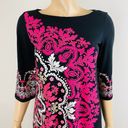 Maggy London  Beautiful Black Large Artsy Pink White Bohemian Print Dress 6 P Photo 2