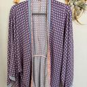 Sim & Sam Purple Print Bohemian Kimono Cardigan L/XL Photo 1