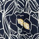 Habitat  Palm Beach Floral Swing Tunic Navy Blue Pockets Lagenlook Size L Photo 6