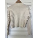 Madewell  Wool Blend Levi Ribbed Mock Cropped Sweater Cream Size Medium Photo 4