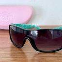 Juicy Couture  Punky Love G & P 63 Wrap around Sunglasses Black Green Women's Photo 0