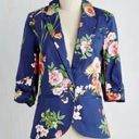 Modcloth  Birds of Paradise Floral Blazer, Navy and Multicolor, Size Small Photo 0