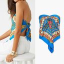 Dolls Kill Satin handkerchief scarf print Strapless Backless Tie top Photo 5