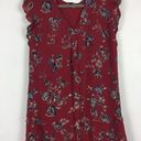 Joie  Almarie B Red Floral 100% Silk Mini Dress Medium Georgette Drop Waist Photo 9