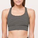 Lululemon  Energy Bra Long Line in Mod Stripe Black & White Size 4 Photo 0