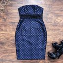 Tracy Reese Plenty by  • Nadia blue jacquard dress sheath strapless party Photo 2