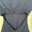 Naked Wardrobe NWOT  Navy Longsleeve Thong Bodysuit with Open Back - Size M Photo 2