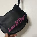 Betsey Johnson Luv  Valentine's Day Black Cat Heart Eyes Coin Purse Wristlet Bag Photo 1