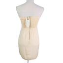 MM Couture  Miss Me Dress Small Mini Cream Strapless Ruched Sequins New Photo 9
