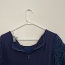 Market & Spruce MARKET SPRUCE STITCH FIX Plus Size Hans Crochet Front Top Navy Blue Short Sleeve Photo 9