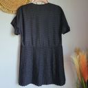 ZARA , Black Polka Mini Dot Short Pleated Oversized Shirt Dress, Size Medium Photo 6