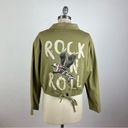 One Teaspoon  Army Green Crop Rock n Roll Jacket Photo 4