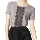 Jason Wu  by Target Gray with Black Lace Print Top Photo 6