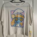 Unique Vintage NWT The Smurfs x  White Cropped Graphic Tee, Size 2X Photo 1