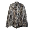 Tracy Reese  Animal Print Blazer Jacket Scuba Stretch Size L Snakeskin‎ Cheetah Photo 1