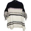 a.n.a  A New Approach Womens Medium Bohemian Chunky Knit Fringe Poncho Sweater Photo 0