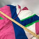 80s 90’s Nylon Zip Up Vintage Windbreaker Track Jacket Colorful Pink blue Green Size L Photo 4