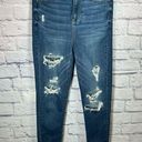 American Eagle  distressed Curvy Super High Rise Jeggings dark wash size 4 Photo 0