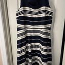 Maeve by Anthropologie NWT Riley Stripe Knee Length Navy White Cut Out Dress 14 Photo 2