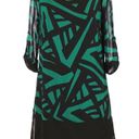 Charlotte Russe Black and green geometric print shift dress size large Photo 1