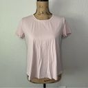 Halara  size S Pink Round Neck Short Sleeve Crisscross Split Tie Back Sports Top Photo 29