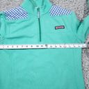 Vineyard Vines READ  Gingham Shep Shirt 1/4 Zip Green Blue Women's Size Medium Photo 6