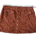 American Eagle  Corduroy Brown Button Mini Skirt A Line High Rise size 16 Photo 1
