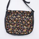 Mango MNG By  Black Ditsy Floral Corduroy Shoulder Bag & Wallet Retro 90s Grunge Photo 4