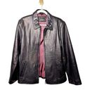 Adler Collection Black 100% Lambskin Leather Black Zip Up Jacket Large Photo 0