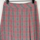 Brooks Brothers Plaid Pleated A-Line Knee Length Skirt Black White Red Size 4 Photo 3