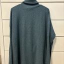 Garnet Hill  Oversized Turtleneck Sweater Teal Photo 3