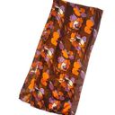 Retro Cejon Brown & Orange Floral Rectangle Neck Scarf Photo 0