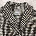 Houndstooth StoneBridge womens jacket blazer suit black & white  fringe small Photo 2