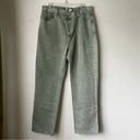 Princess Polly Holly Green Denim Asymmetric Button Fly Straight Leg Jeans 10 Photo 5