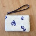 Coach Corner Zip Wristlet In Signature Canvas	With Blueberry Print CR817 Photo 0