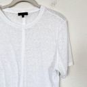 The Range [] White Linen Blend Crew Neck Asymmetrical Hem Cut Off T-Shirt Large Photo 5