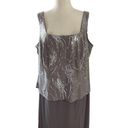 Alex Evenings  Women Size 18 2pc Set Gray Party Dress Sequin Formal 21-934 Photo 3