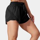 Halara NEW  Drawstring Contrast Mesh 2-in-1 Shorts Black Small Photo 3