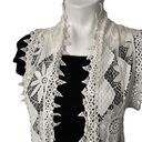 Poof! POOF Francescas White Crochet Boho Tunic Vest Festival Hippie Photo 7