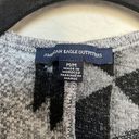 American Eagle  Aztec Black & Grey Geometric Print Poncho Photo 3