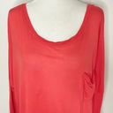 LA Made New  Long Sleeve Pocket Top Soft Modal Knit Dropped Shoulder Red Photo 2