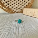 Boutique Southwestern Blue Turquoise Silver Ring “Norma” 7.5 Cowgirl Maximalist Photo 5