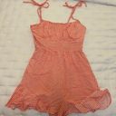 Orange And White Gingham Romper Size M Photo 1