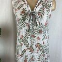 Harvé Benard Harve Bernard White Sleeveless Floral Tie Neck Blouse Top NEW M Photo 0