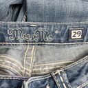 Miss Me  Y2K Bling Rhinestone Leather Trim Bootcut Medium Wash JW5087B2 Size 29 Photo 10